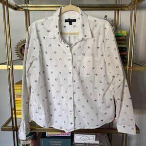 Banana Republic Quinn Boy-Fit Button-Up in Zodiac Print